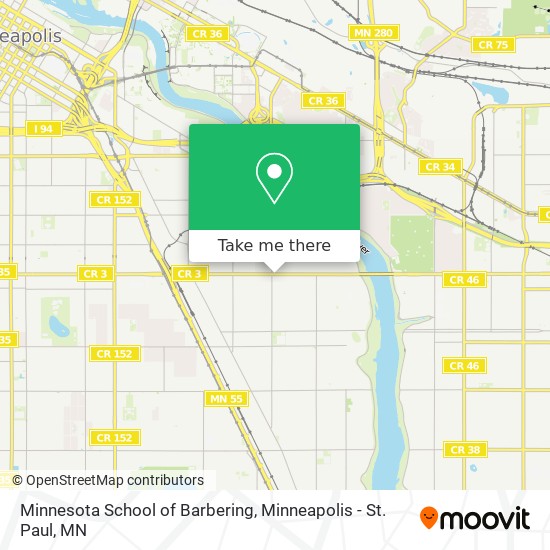 Mapa de Minnesota School of Barbering