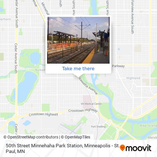 50th Street Minnehaha Park Station map