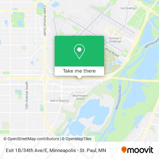 Mapa de Exit 1B/34th Ave/E