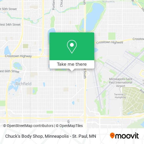 Chuck's Body Shop map