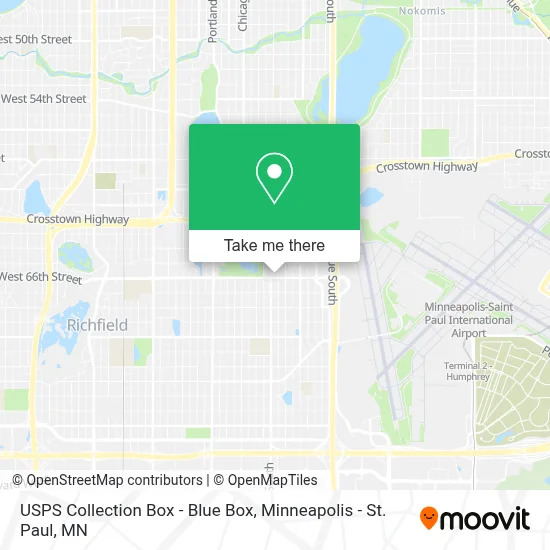 USPS Collection Box - Blue Box map