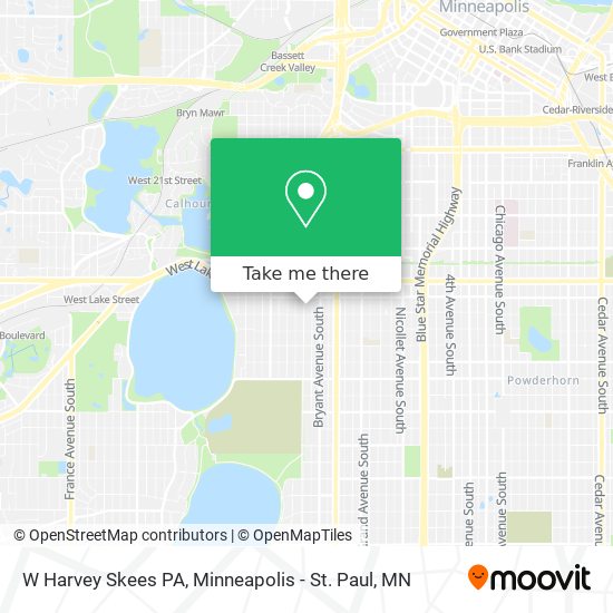 W Harvey Skees PA map