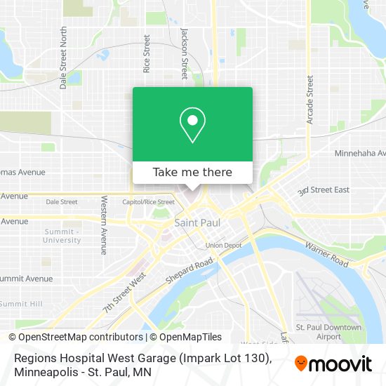 Regions Hospital West Garage (Impark Lot 130) map