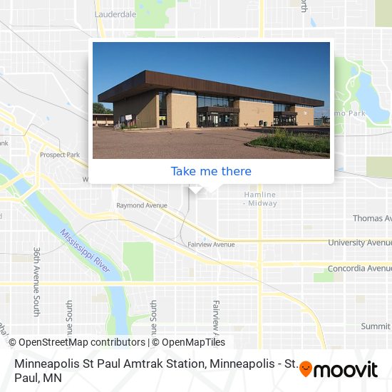 Mapa de Minneapolis St Paul Amtrak Station