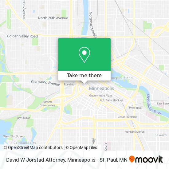 David W Jorstad Attorney map