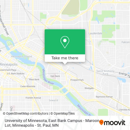 University of Minnesota, East Bank Campus - Maroon Lot map