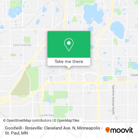 Goodwill - Roseville: Cleveland Ave. N map