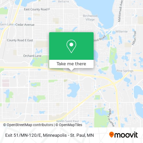 Exit 51/MN-120/E map