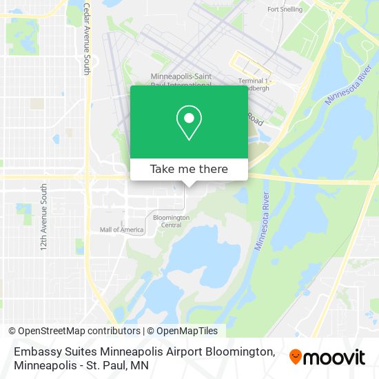 Mapa de Embassy Suites Minneapolis Airport Bloomington