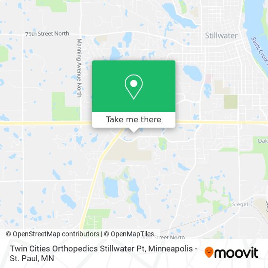 Twin Cities Orthopedics Stillwater Pt map