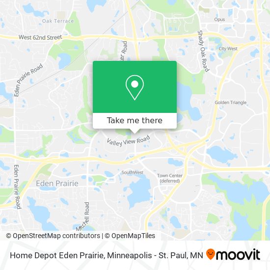 Home Depot Eden Prairie map