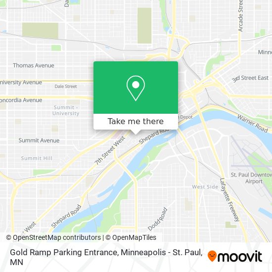 Gold Ramp Parking Entrance map