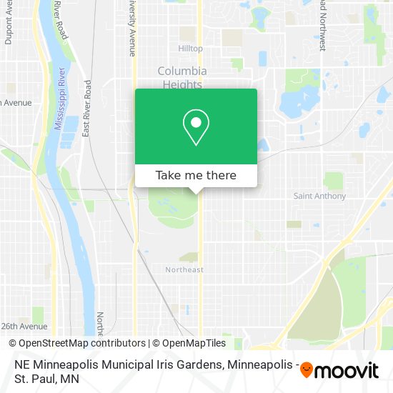 NE Minneapolis Municipal Iris Gardens map