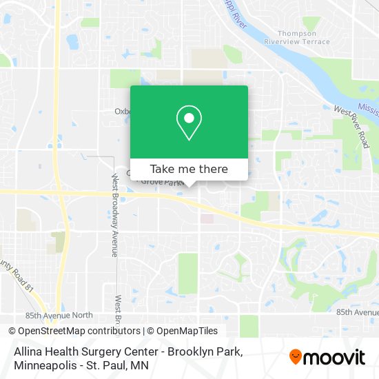 Allina Health Surgery Center - Brooklyn Park map