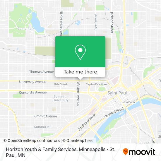 Horizon Youth & Family Services map