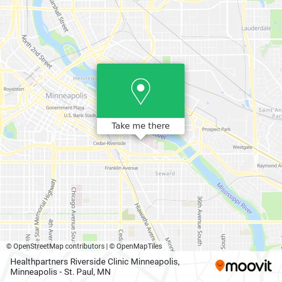 Healthpartners Riverside Clinic Minneapolis map