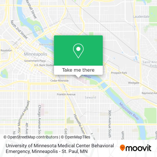 University of Minnesota Medical Center Behavioral Emergency map