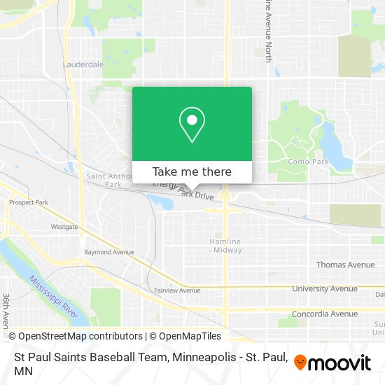 St Paul Saints Baseball Team map