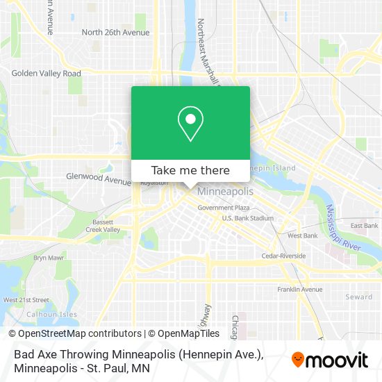 Bad Axe Throwing Minneapolis (Hennepin Ave.) map