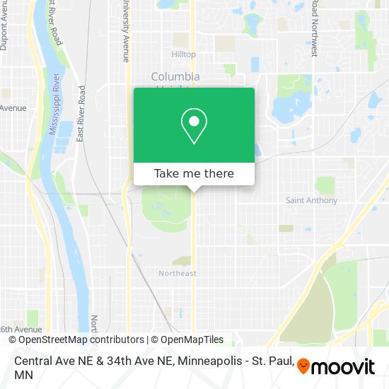 Central Ave NE & 34th Ave NE map