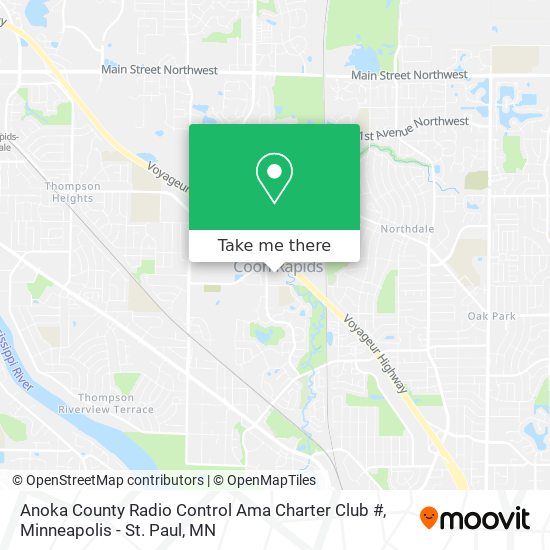 Mapa de Anoka County Radio Control Ama Charter Club #