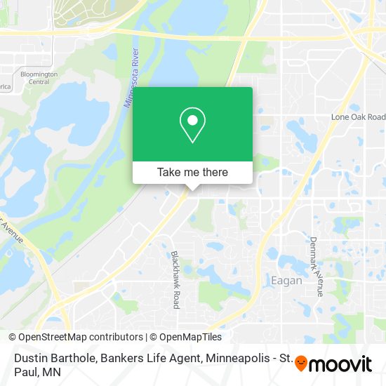 Dustin Barthole, Bankers Life Agent map