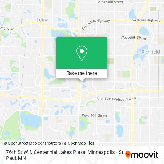 Mapa de 76th St W & Centennial Lakes Plaza