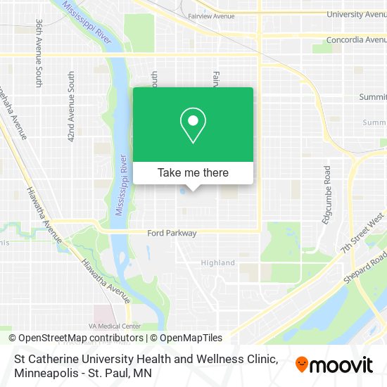 Mapa de St Catherine University Health and Wellness Clinic