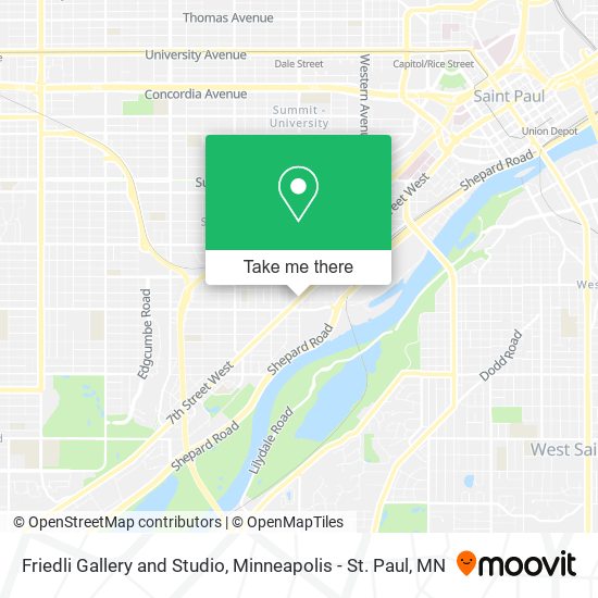 Friedli Gallery and Studio map