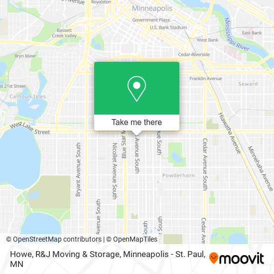 Howe, R&J Moving & Storage map