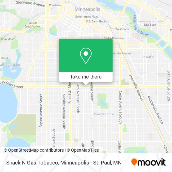 Snack N Gas Tobacco map