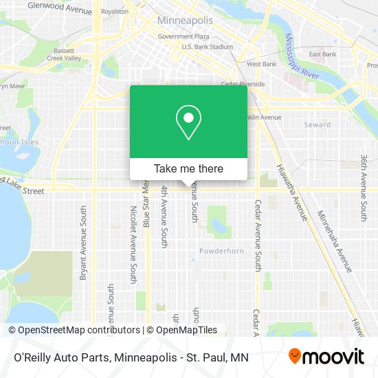 O'Reilly Auto Parts map