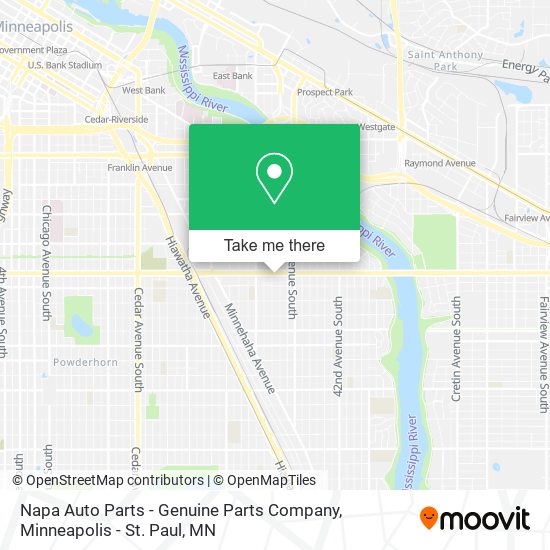 Mapa de Napa Auto Parts - Genuine Parts Company