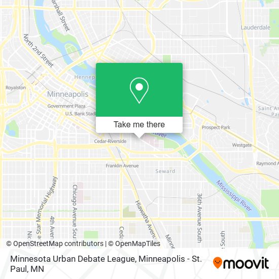 Mapa de Minnesota Urban Debate League