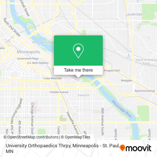 University Orthopaedics Thrpy map