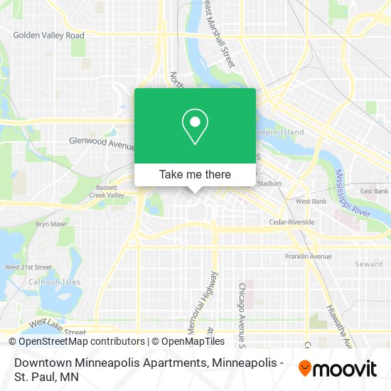Mapa de Downtown Minneapolis Apartments