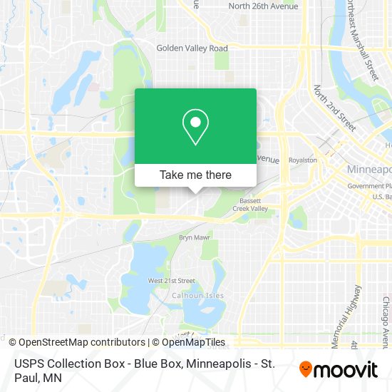 Mapa de USPS Collection Box - Blue Box
