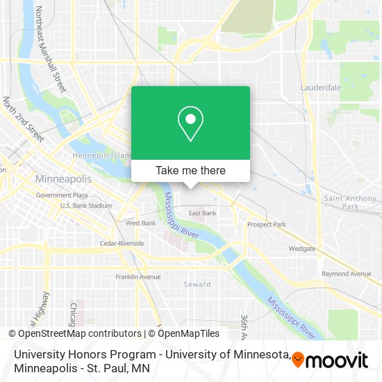 University Honors Program - University of Minnesota map