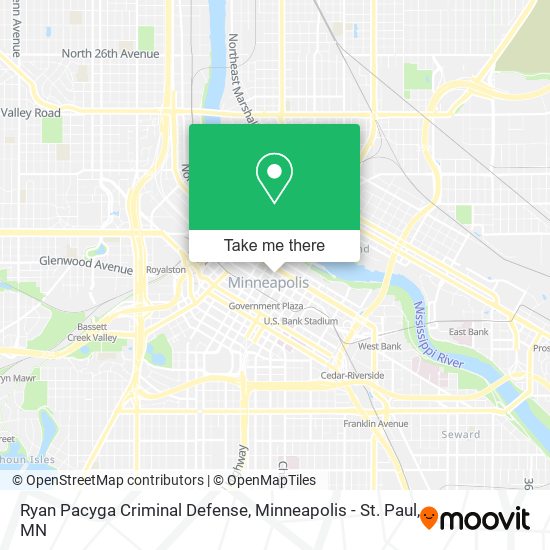 Mapa de Ryan Pacyga Criminal Defense
