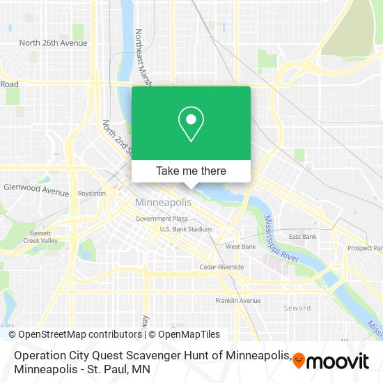 Operation City Quest Scavenger Hunt of Minneapolis map