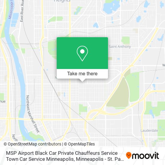 MSP Airport Black Car Private Chauffeurs Service Town Car Service Minneapolis map