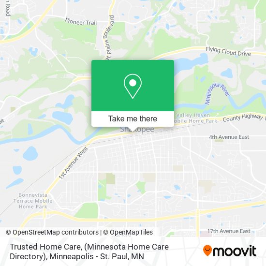 Mapa de Trusted Home Care, (Minnesota Home Care Directory)