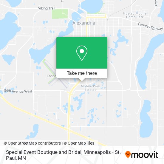 Special Event Boutique and Bridal map
