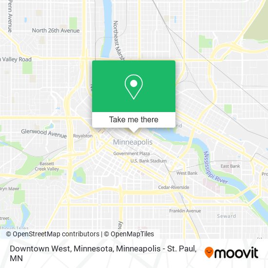 Mapa de Downtown West, Minnesota
