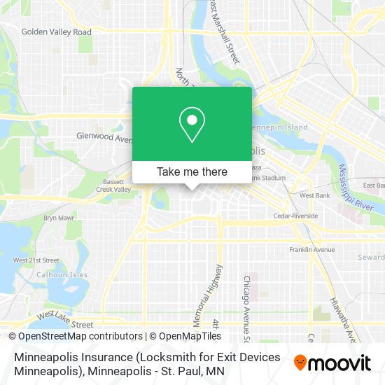 Mapa de Minneapolis Insurance (Locksmith for Exit Devices Minneapolis)