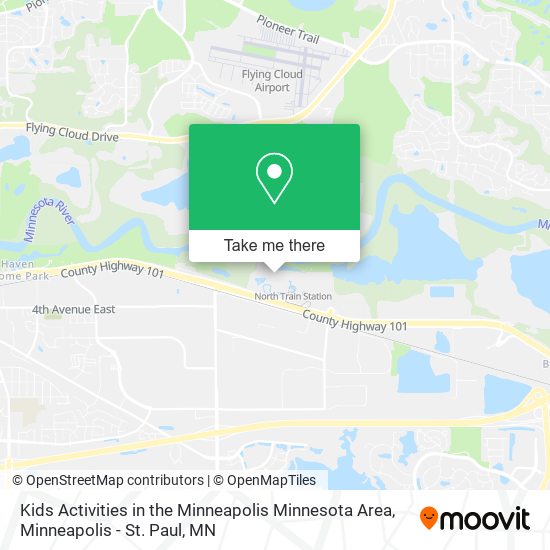 Kids Activities in the Minneapolis Minnesota Area map