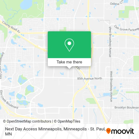 Next Day Access Minneapolis map
