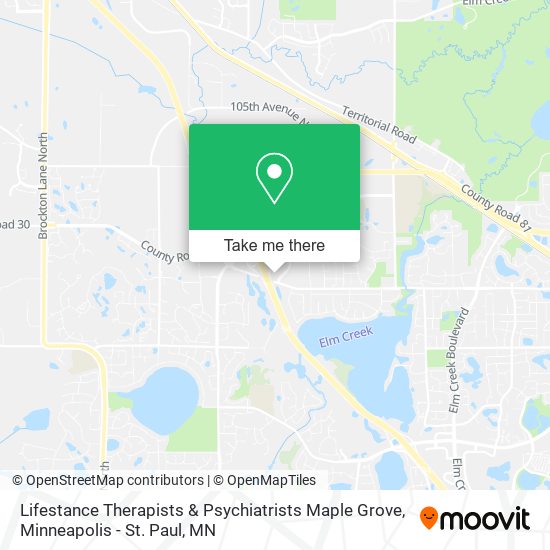 Lifestance Therapists & Psychiatrists Maple Grove map