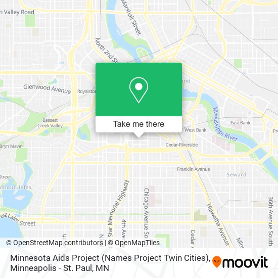 Mapa de Minnesota Aids Project (Names Project Twin Cities)