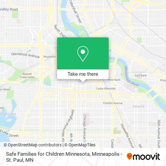 Mapa de Safe Families for Children Minnesota